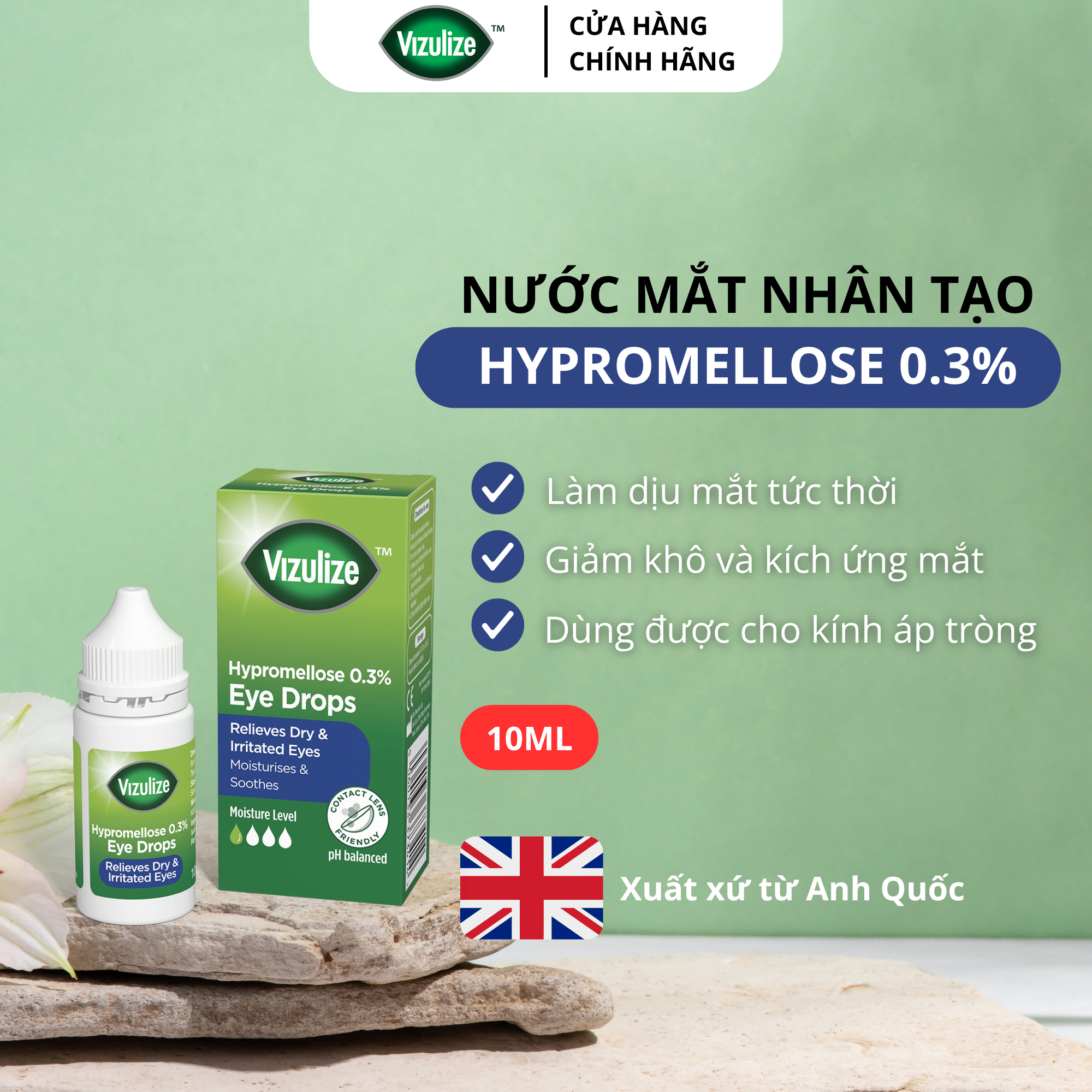 Nước mắt nhân tạo Vizulize Hypromellose 0.3% - Phân phối chính hãng