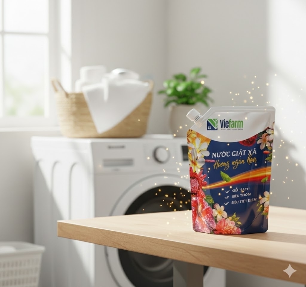 Nước giặt xả hương ngàn hoa VIEFARM (túi 3,4kg) - Phân phối chính hãng