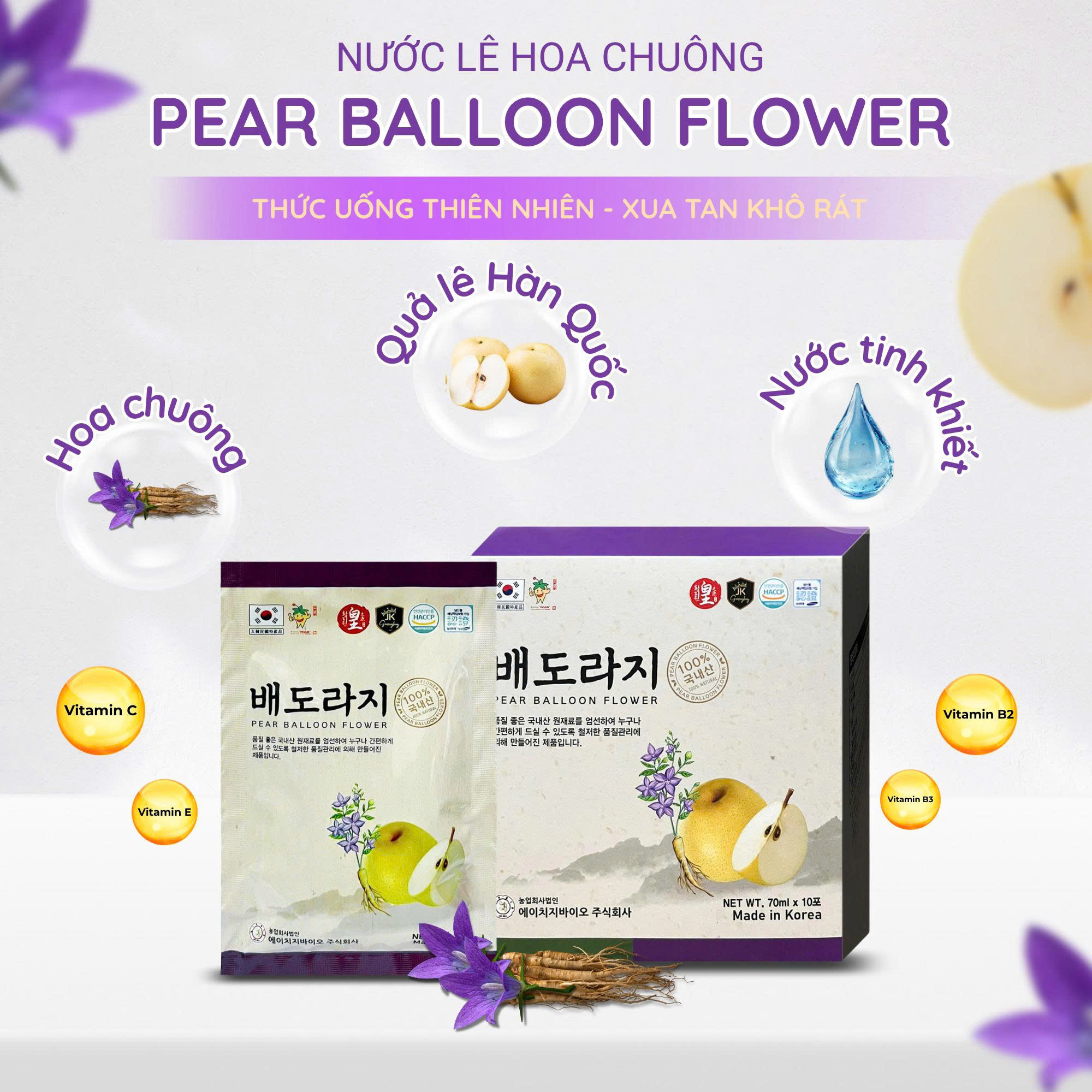 Nước lê hoa chuông 70ml x 20 gói