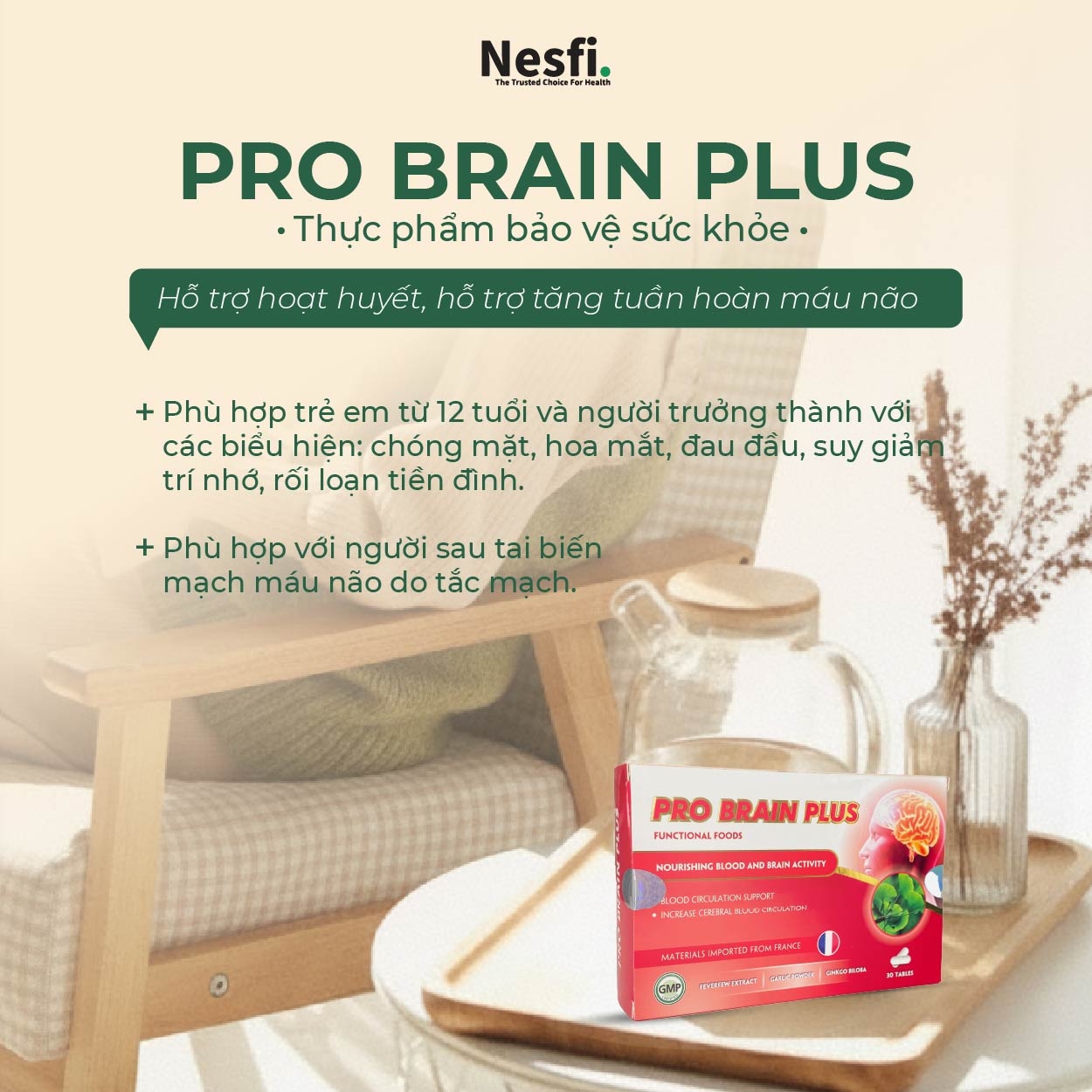 Thực phẩm bảo vệ sức khỏe PRO BRAIN PLUS Hộp 30 viên