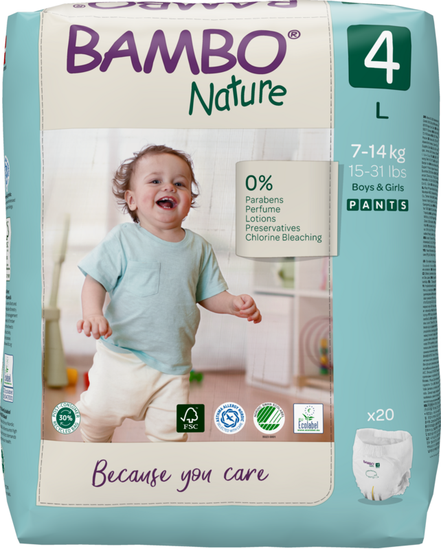 Tã Quần trẻ em số 4- Bambo Nature size 4, Từ 7-12kg, 20 miếng/gói, bao bì màu xanh - 3