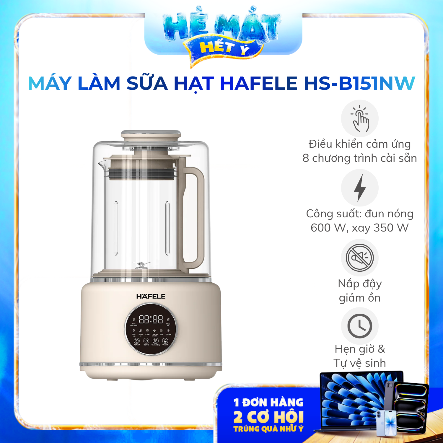 Máy làm sữa hạt Hafele HS-B151NW - Phân phối chính hãng