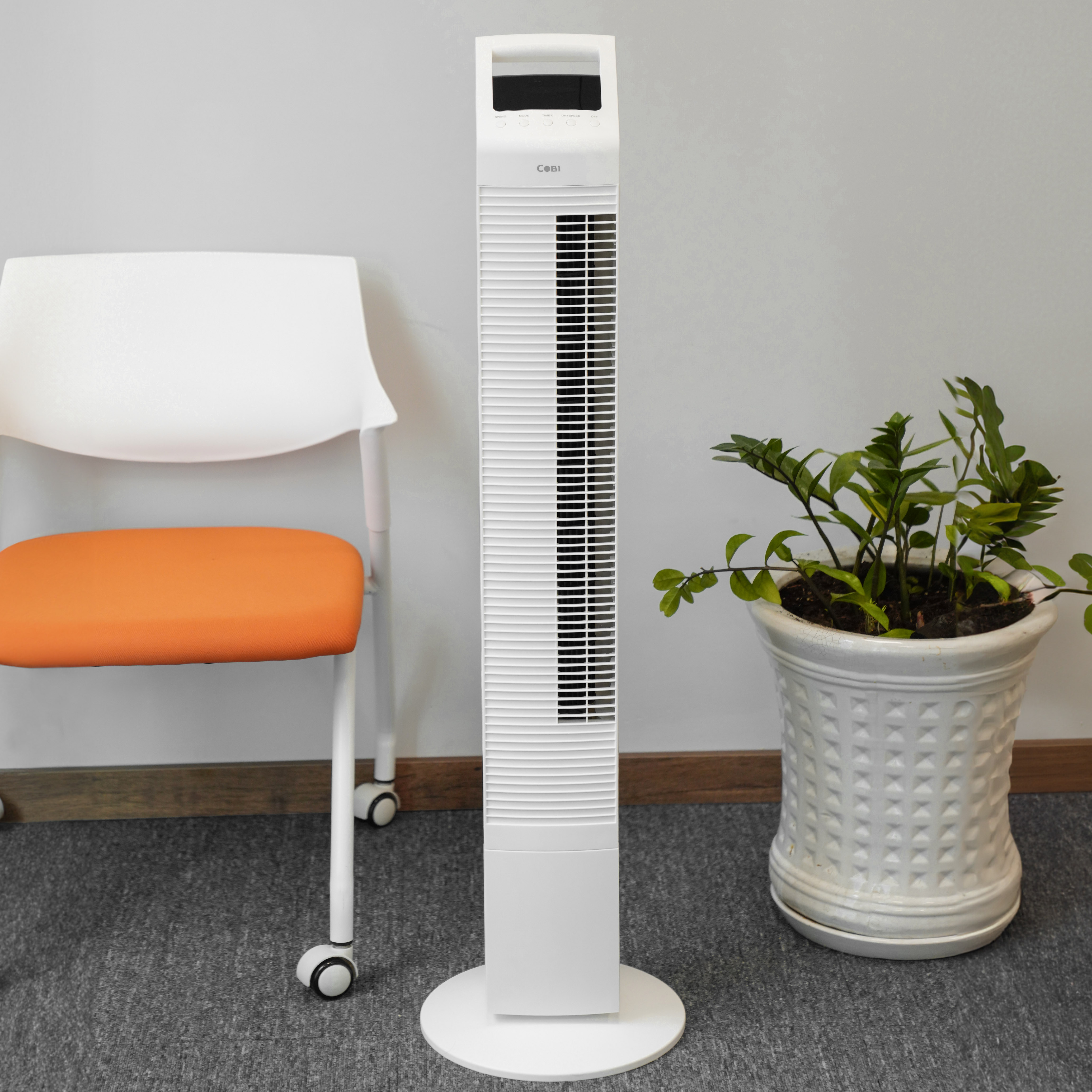 Quạt tháp Anion 44" COBI - Màu trắng, làm mát nhanh, Thiết kế hiện đại, phân bổ gió đều_341733