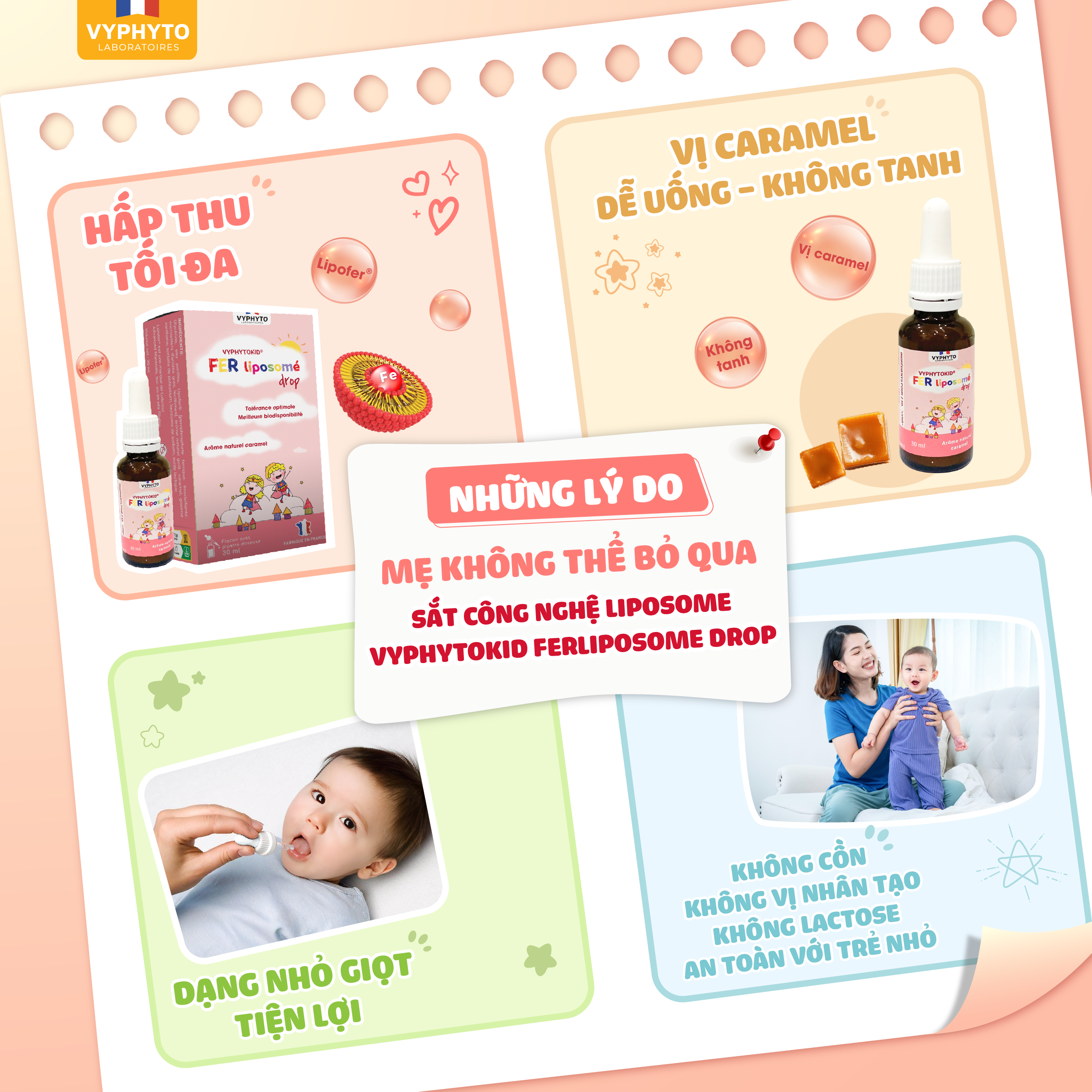 Thực phẩm bảo vệ sức khỏe VYPHYTOKID FER liposomé drop hỗ trợ bổ sung sắt (lọ 30ml) - 2