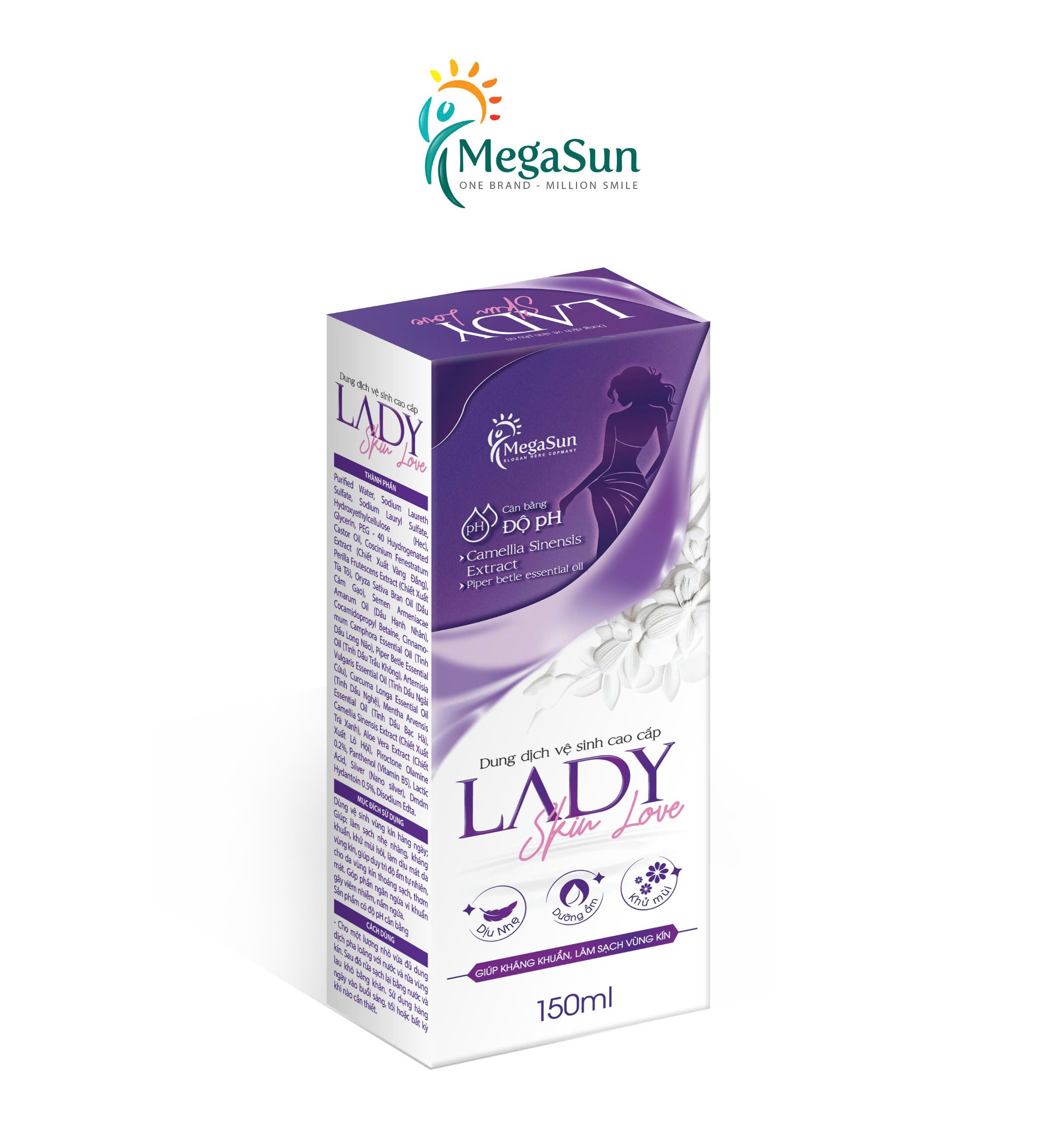 Dung dịch vệ sinh cao cấp MEGA SUN Lady Skin Love 150ml - Phân phối chính hãng
