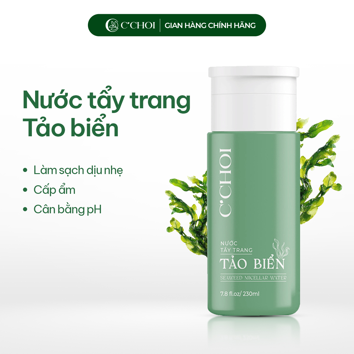 Nước tẩy trang tảo biển C'Choi - Seaweed Micellar Water - Phân phối chính hãng