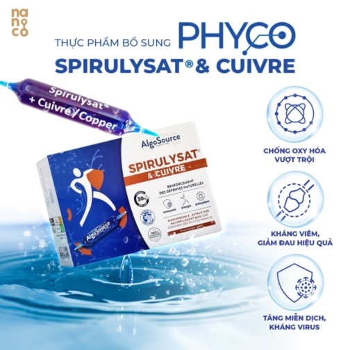 Thực phẩm bổ sung Phyco Spirulysat® & Cuivre giúp kháng viêm, giảm đau hiệu quả