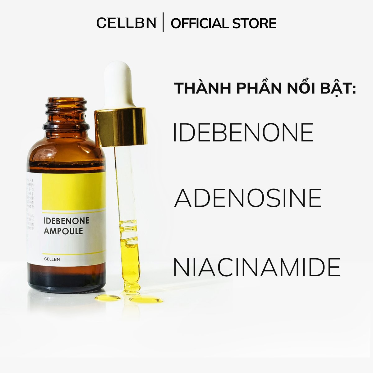 Serum Hỗ Trợ Giảm Nếp Nhăn Mặt & Cổ idebenone CELLBN - Căng mướt & săn chắc da -  30ml