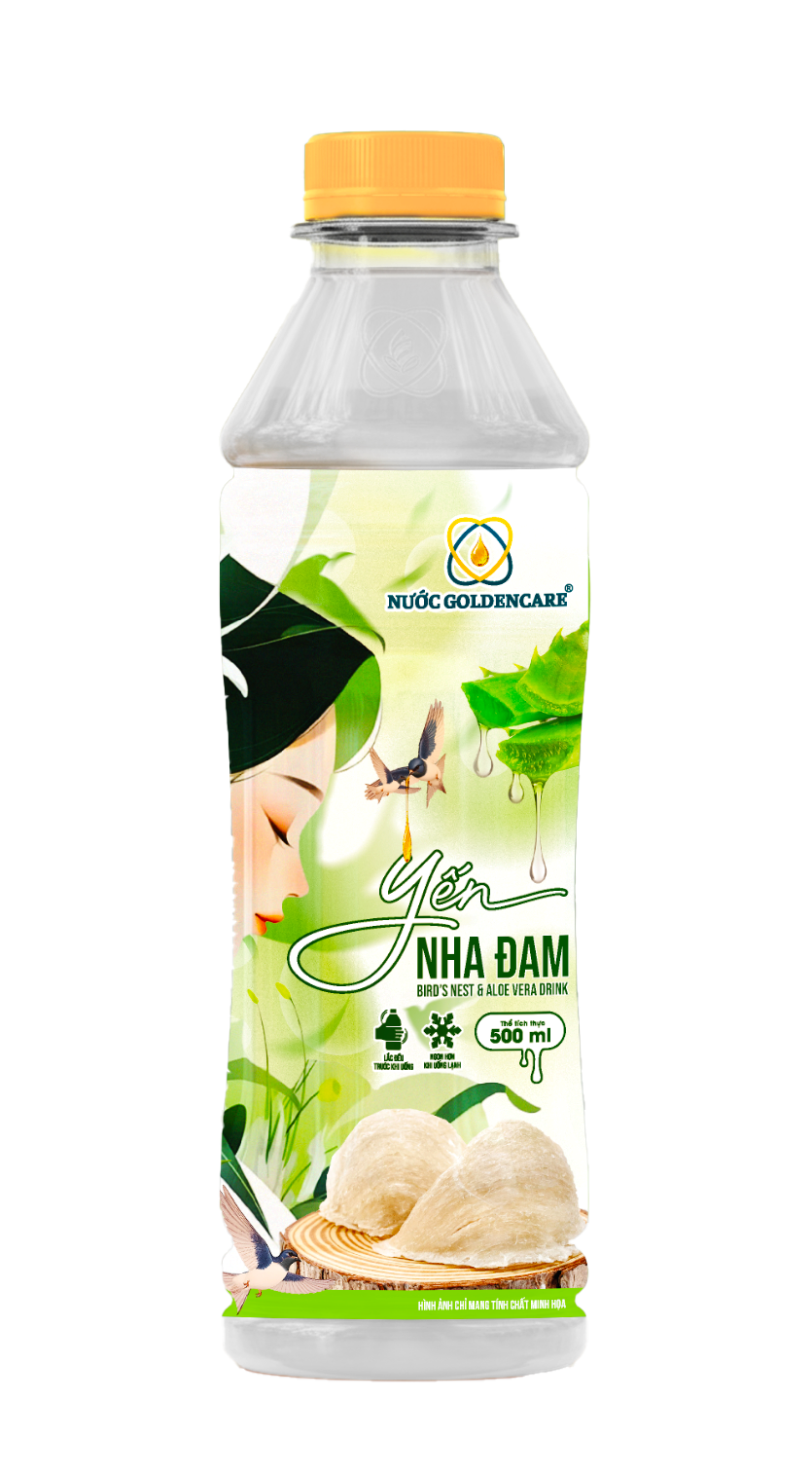 THÙNG 24 CHAI NƯỚC GOLDENCARE - YẾN NHA ĐAM 500ml