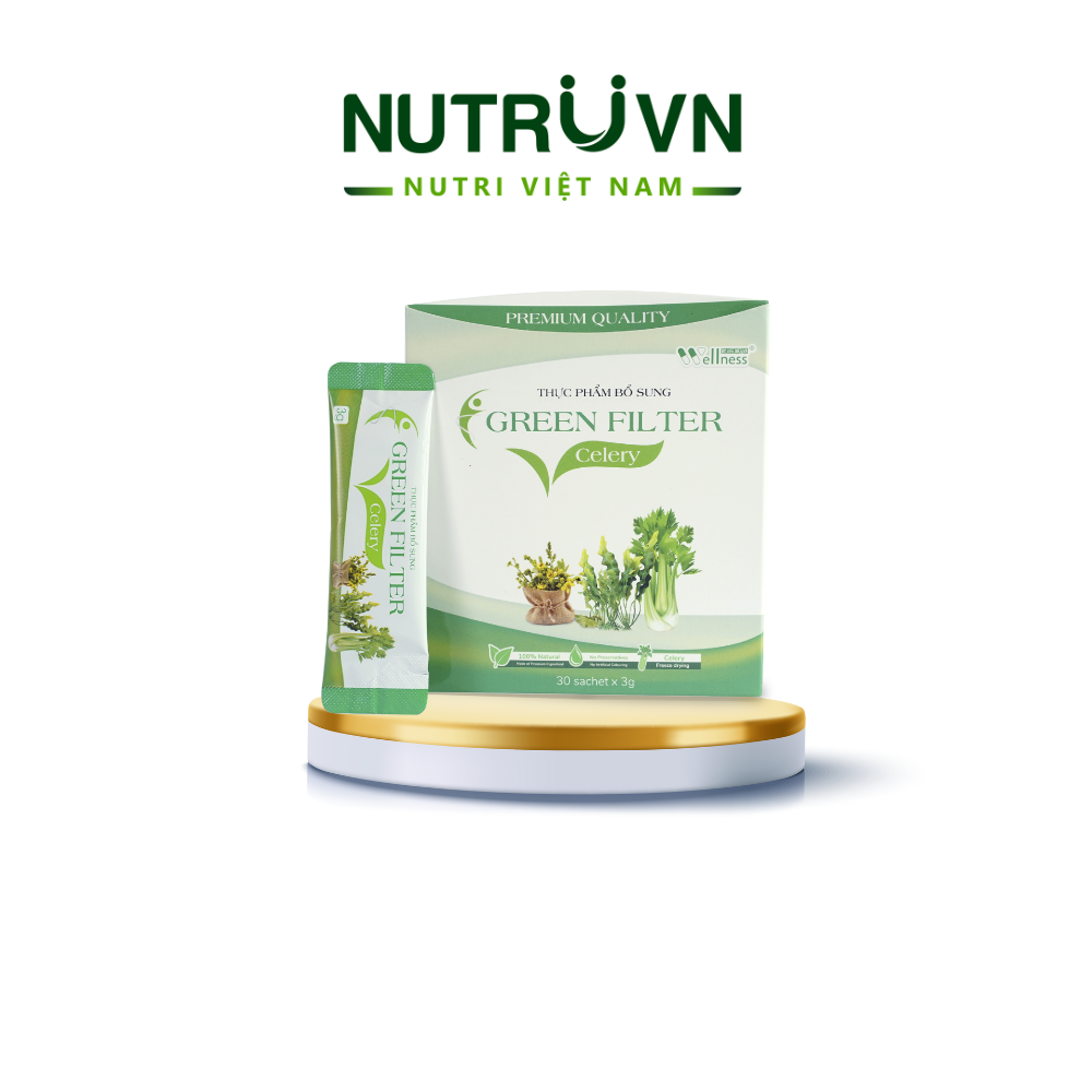 Bột cần tây sấy lạnh Green Filter Celery – Bổ sung chất xơ, thanh lọc cơ thể, giảm cholesterol 30 gói - Phân phối chính hãng