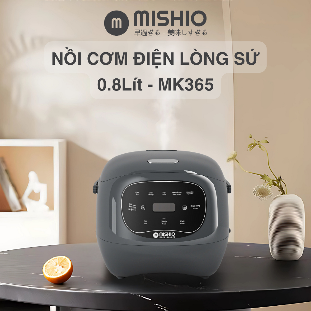 Nồi cơm điện lòng sứ dưỡng sinh Mishio MK365 (0.8L)