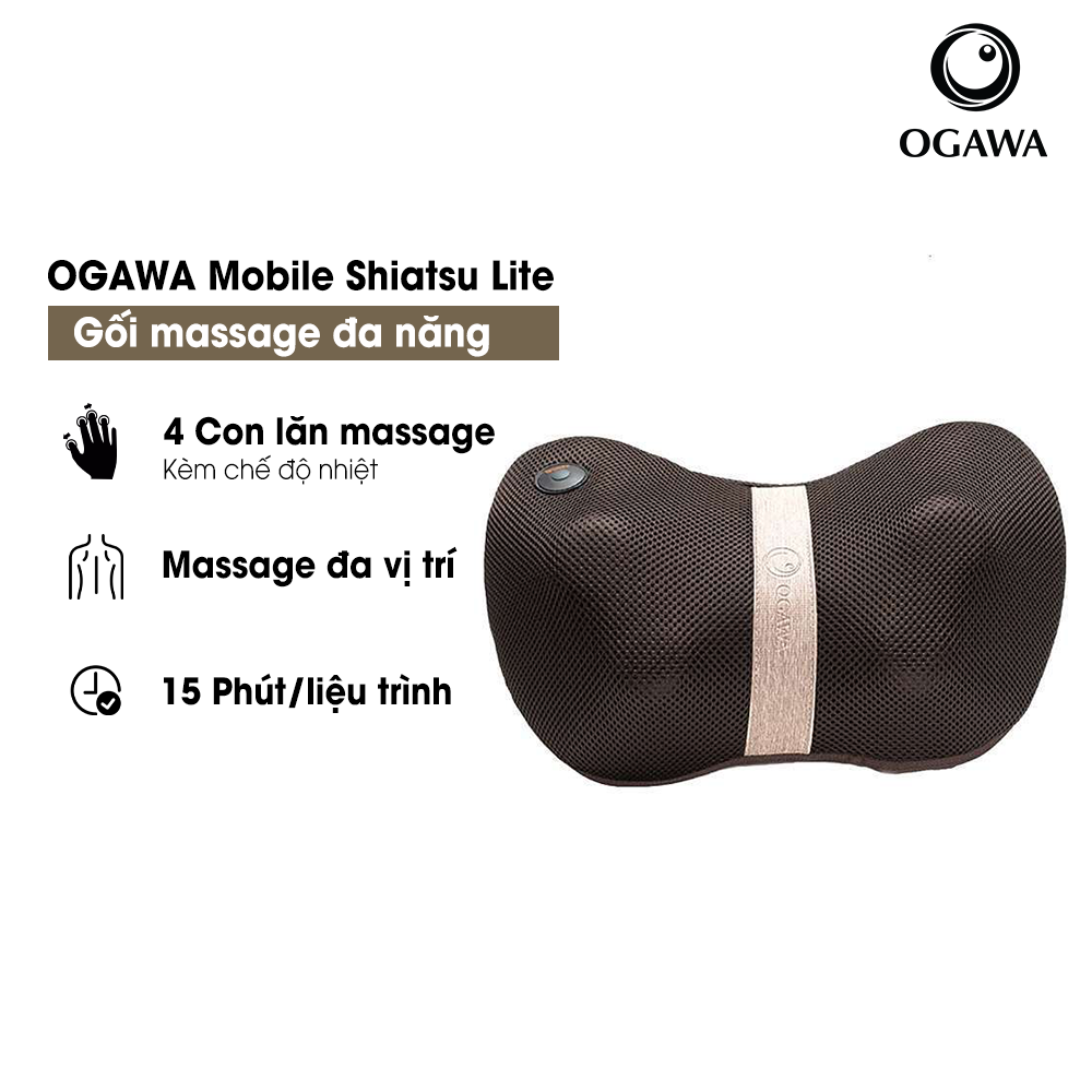 Gối Massage văn phòng (OG-2015), màu gỗ tro Mobile Shiatsu - Ashwood