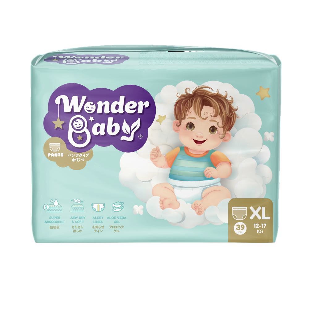 Tã quần Wonder Baby - Size XL (39 miếng) - Phân phối chính hãng