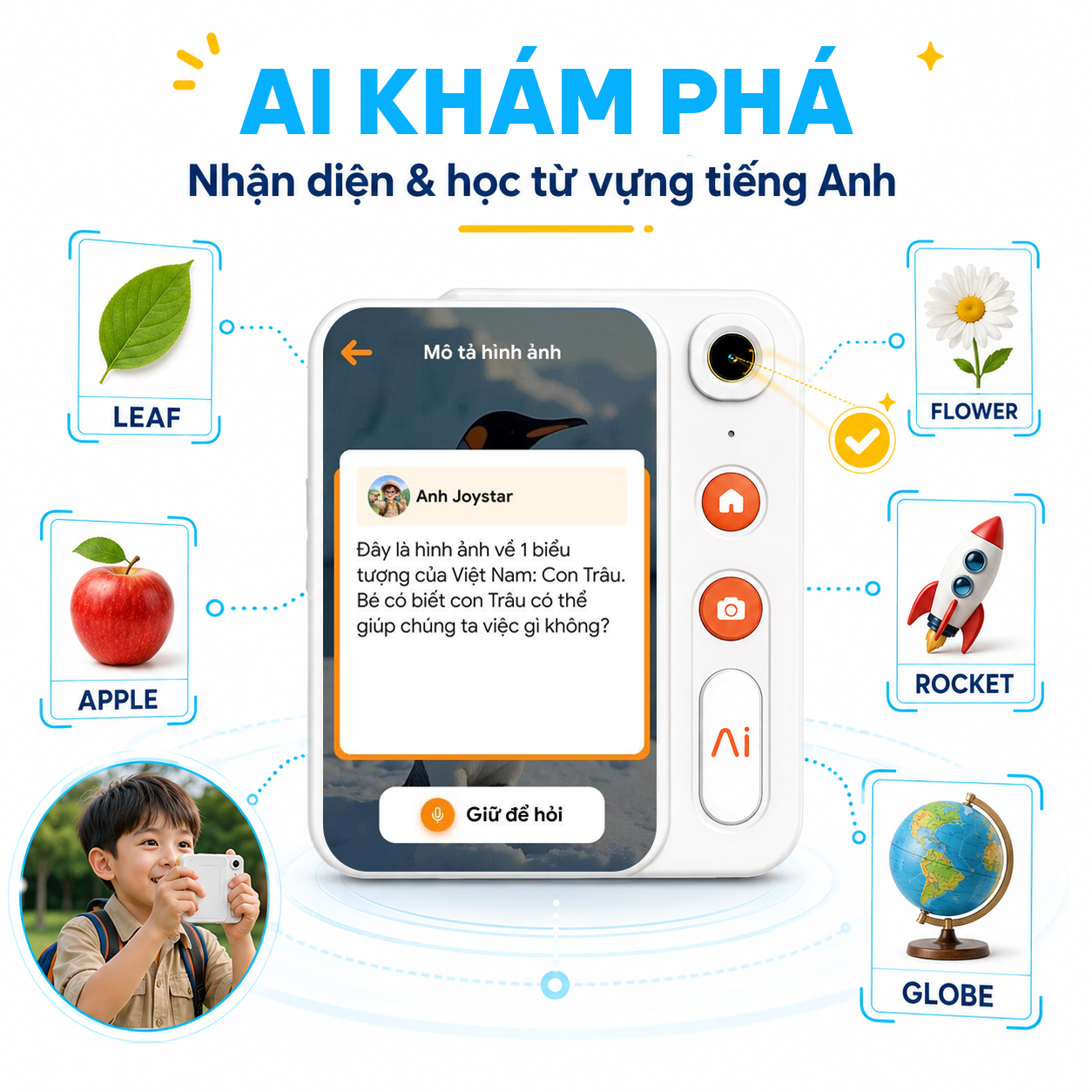 Camera AI khám phá JoyStar P8 màu trắng (White) - Phân phối chính hãng