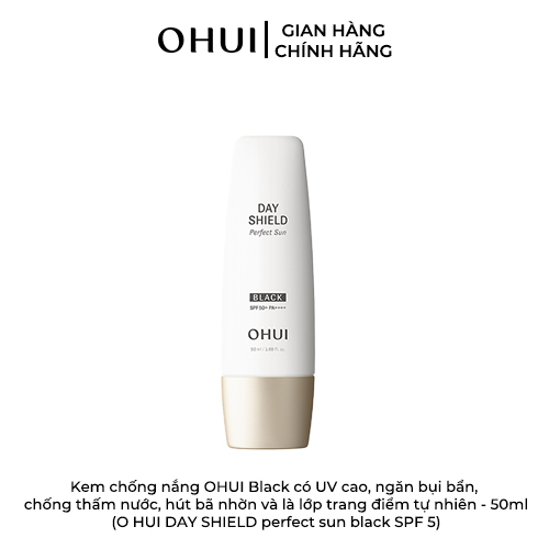 Kem chống nắng OHUI Black có UV cao, ngăn bụi bẩn, chống thấm nước, hút bã nhờn và là lớp trang điểm tự nhiên - 50ml