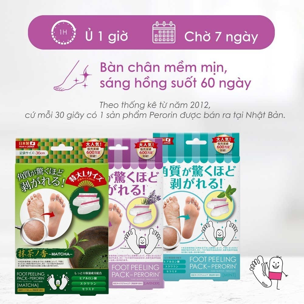Túi ủ tẩy da chết và tái tạo da chân Perorin (Hộp 01 túi) Foot Peeling Pack - PERORIN - Phân phối chính hãng