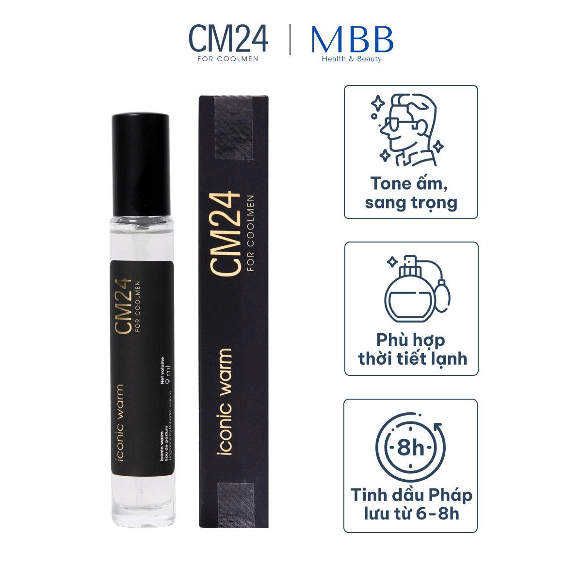 Nước hoa nam CM24 Iconic Warm lưu hương 6-8h 9ml