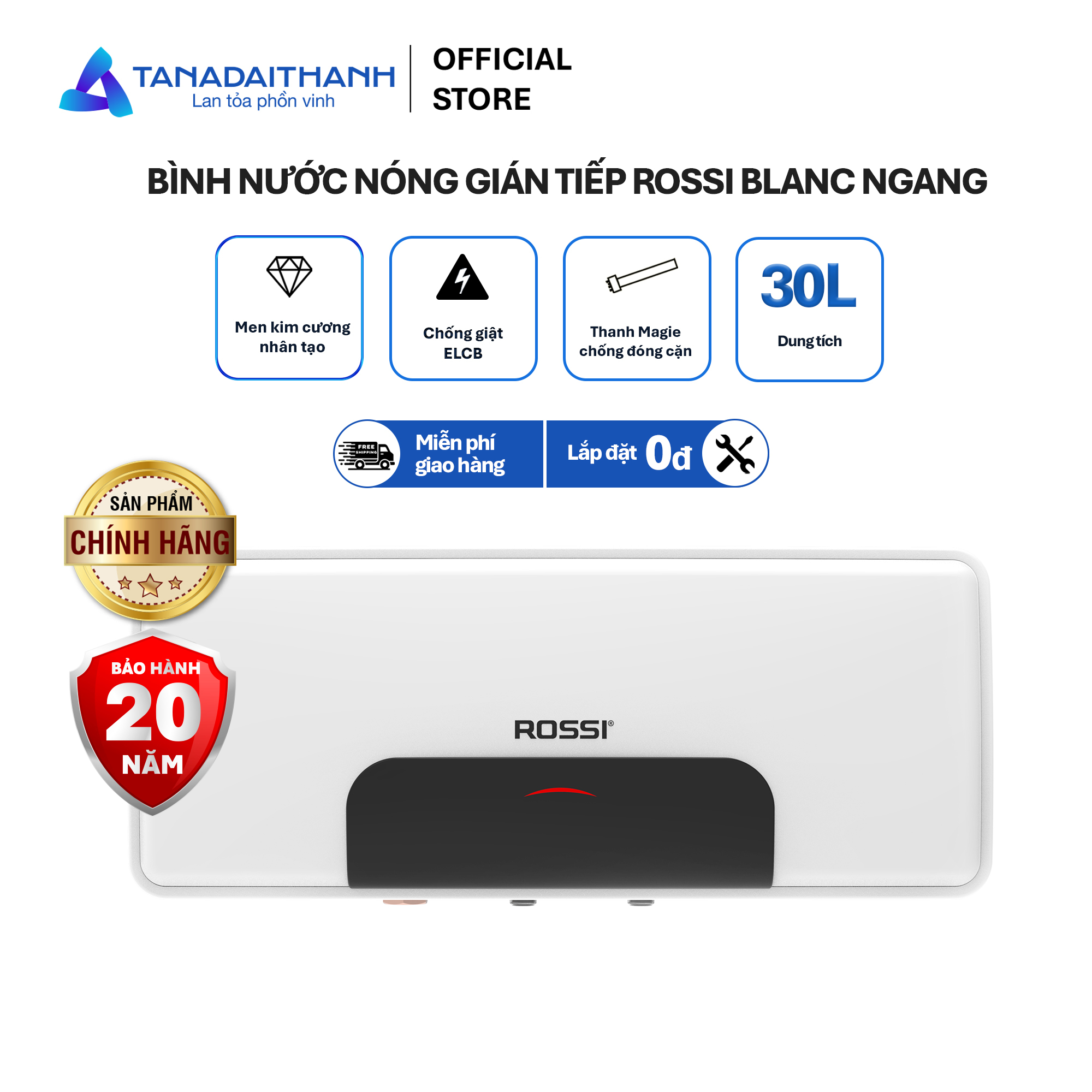 Bình nước nóng ROSSI BLANC RBC 30LSL