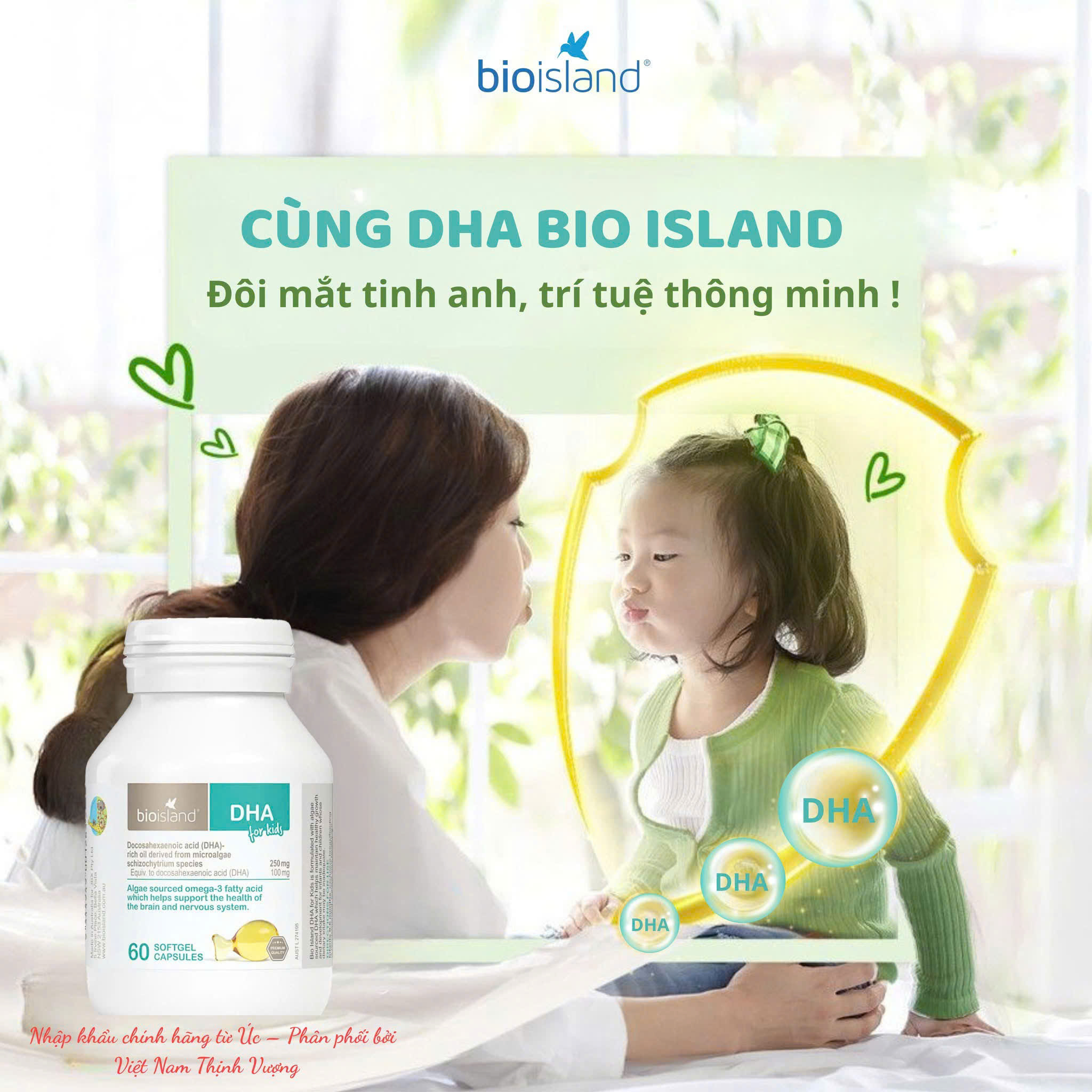 Thực phẩm bảo vệ sức khỏe Bio Island DHA for Kids 60 viên - Phân phối chính hãng
