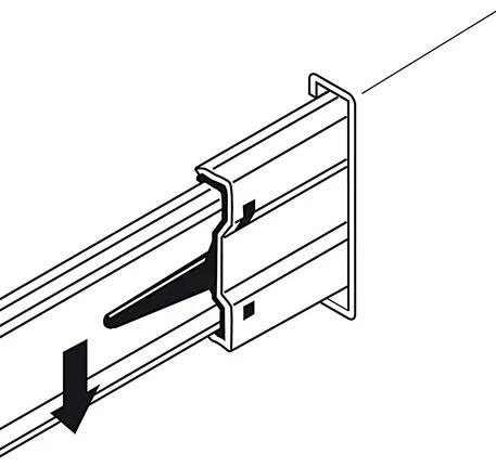 Ray bi Hafele - Matrix 450mm - Không giảm chấn màu sáng - tải trọng 30kg 494.02.464
