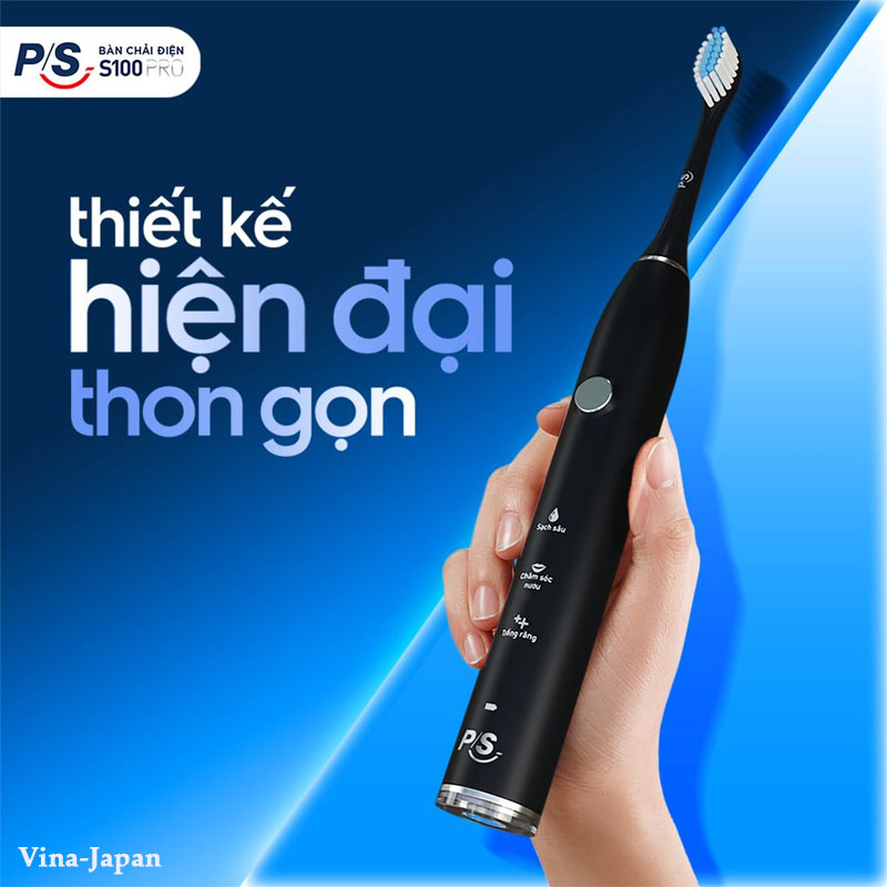 Bàn Chải Điện P/S Sạch Sâu, Công Nghệ Sóng Âm S100 Màu đen - Phân phối chính hãng