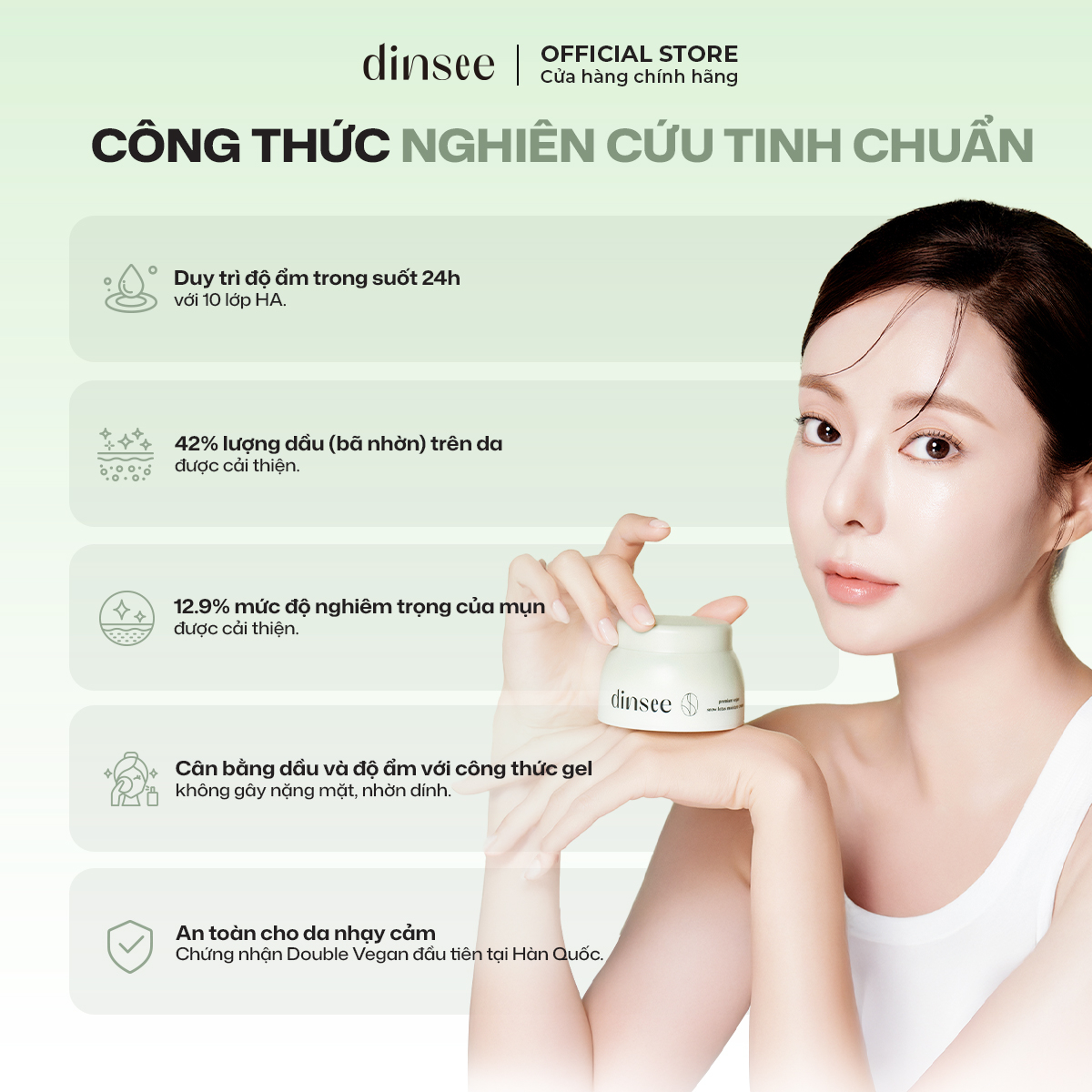 Kem Dưỡng Ẩm Thuần Chay Thiên Sơn Tuyết Liên - Dinsee Premium Vegan Snow Lotus Moisture Cream (50ml) - 5