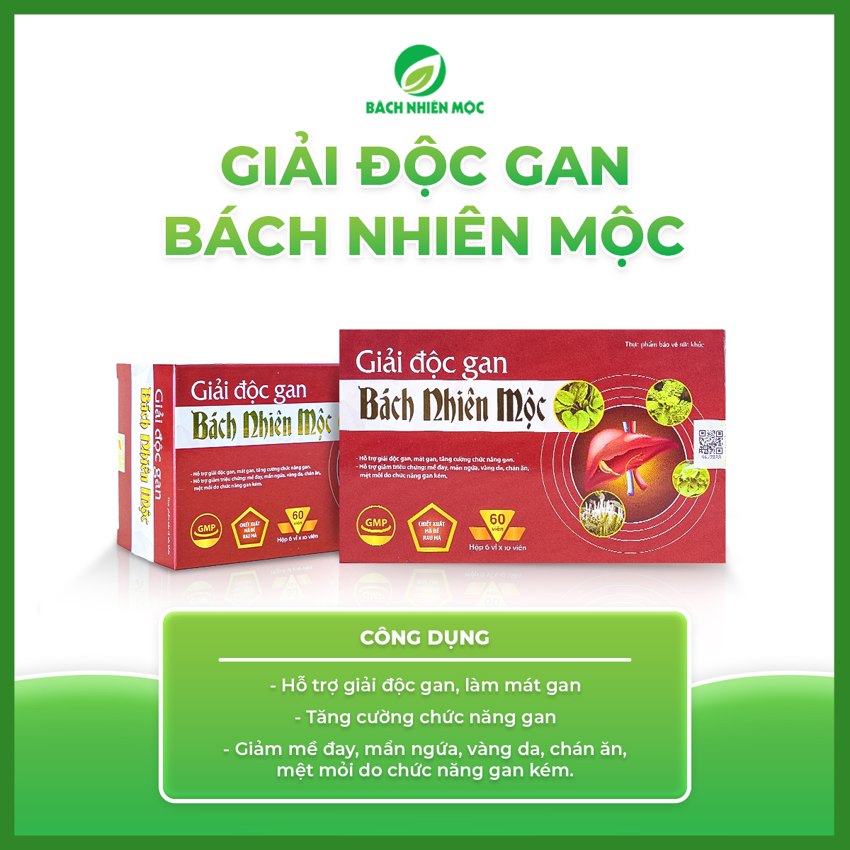 TPBVSK Giải Độc Gan Bách Nhiên Mộc hỗ trợ giải độc gan, mát gan (Hộp 30 viên)
