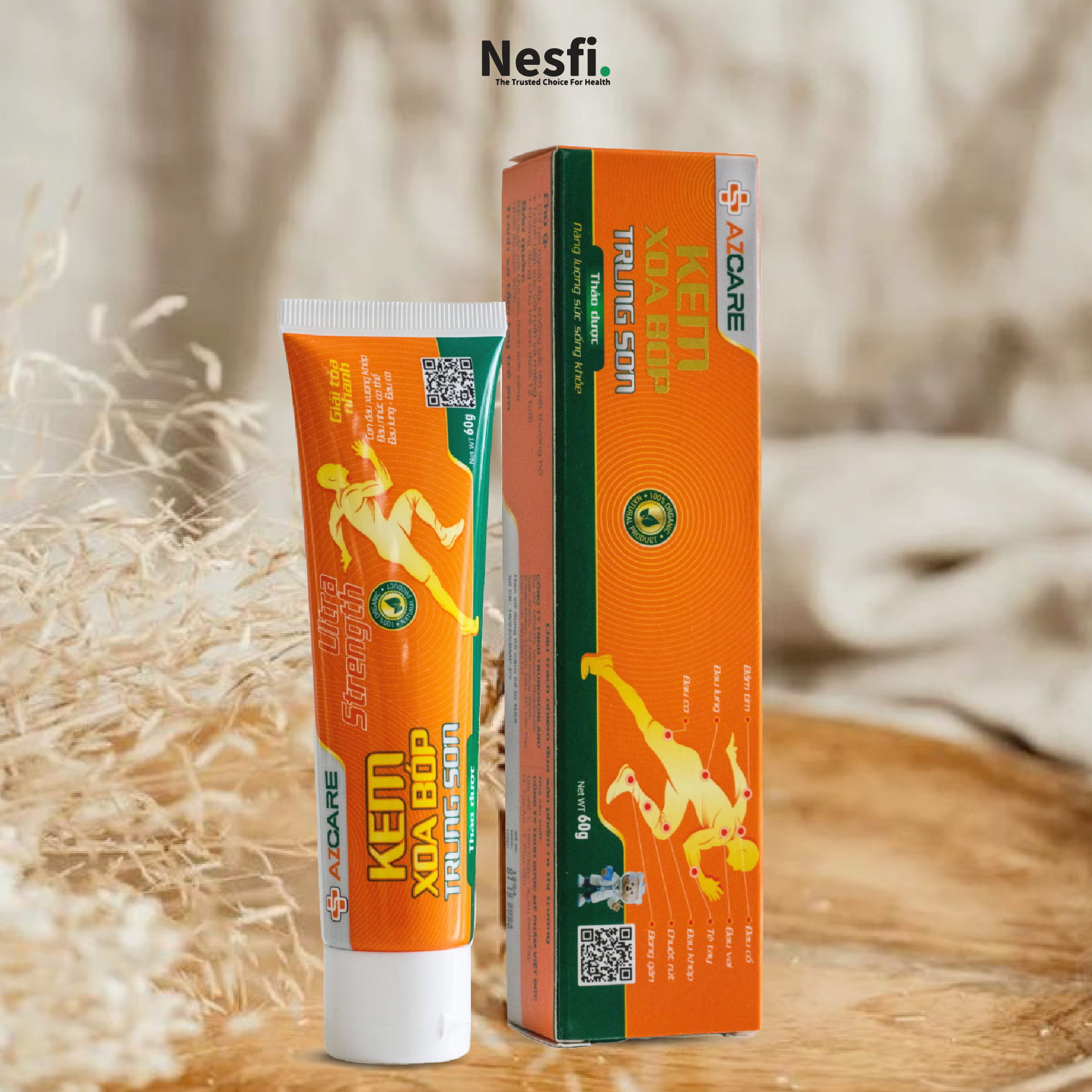 Kem xoa bóp Trung Sơn tuýp 60g (Hỗ trợ giảm đau, đau cơ, đau khớp, đau lưng) - Phân phối chính hãng