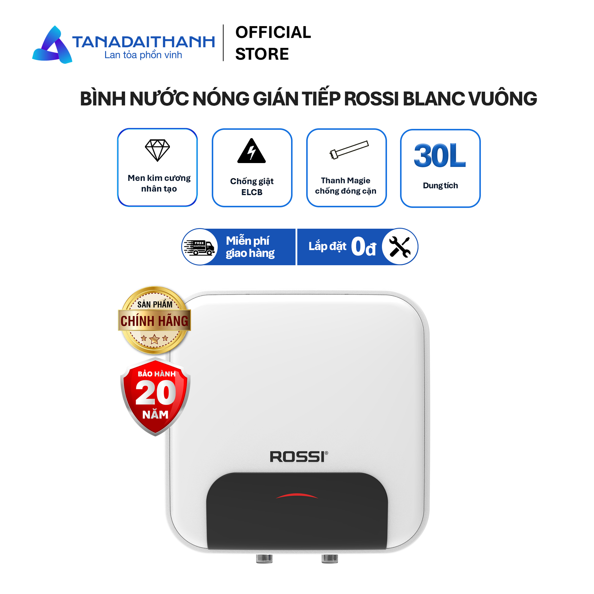 Bình nước nóng ROSSI BLANC RBC 30L SQ - 6