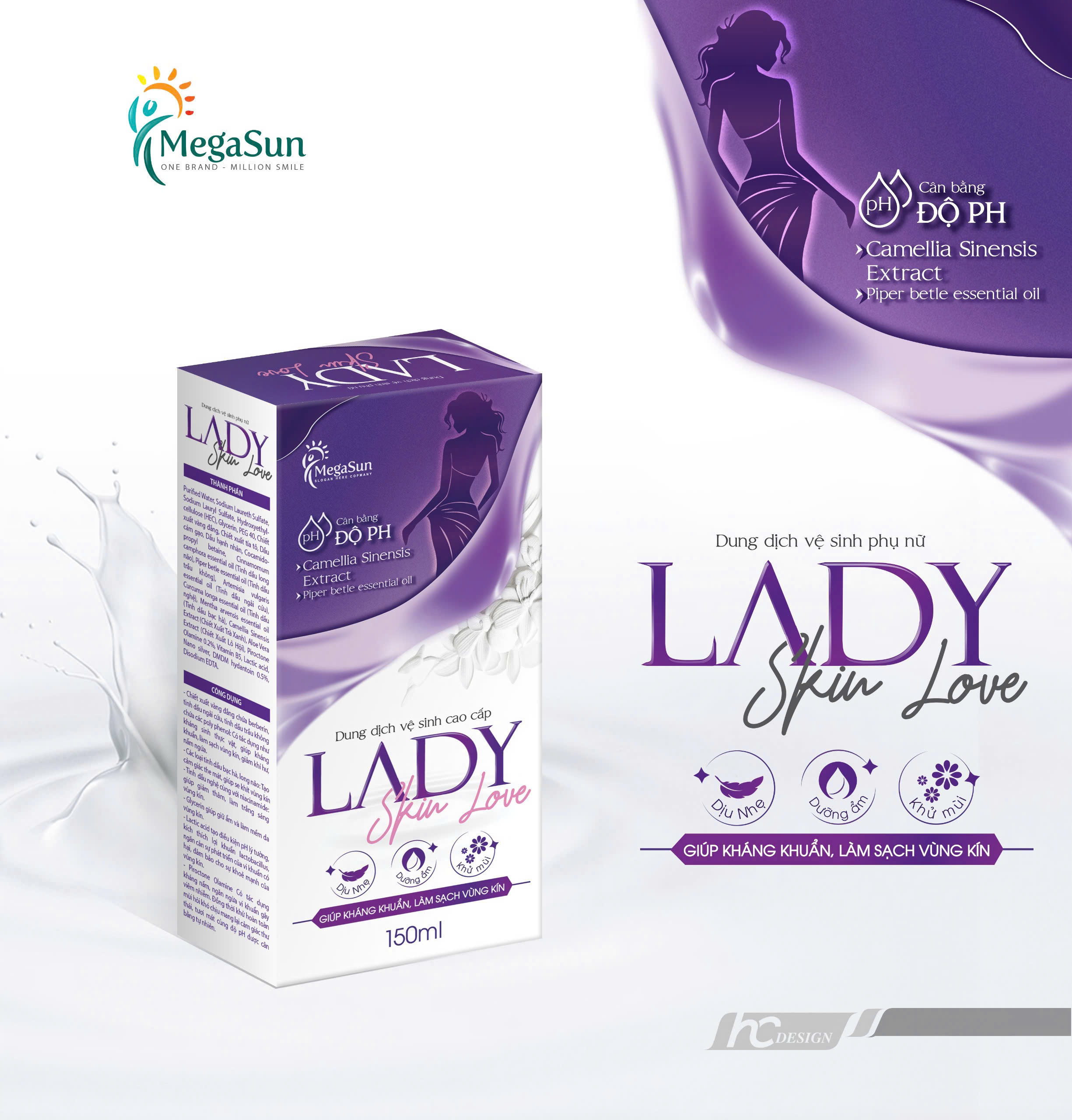 Dung dịch vệ sinh cao cấp MEGA SUN Lady Skin Love 150ml
