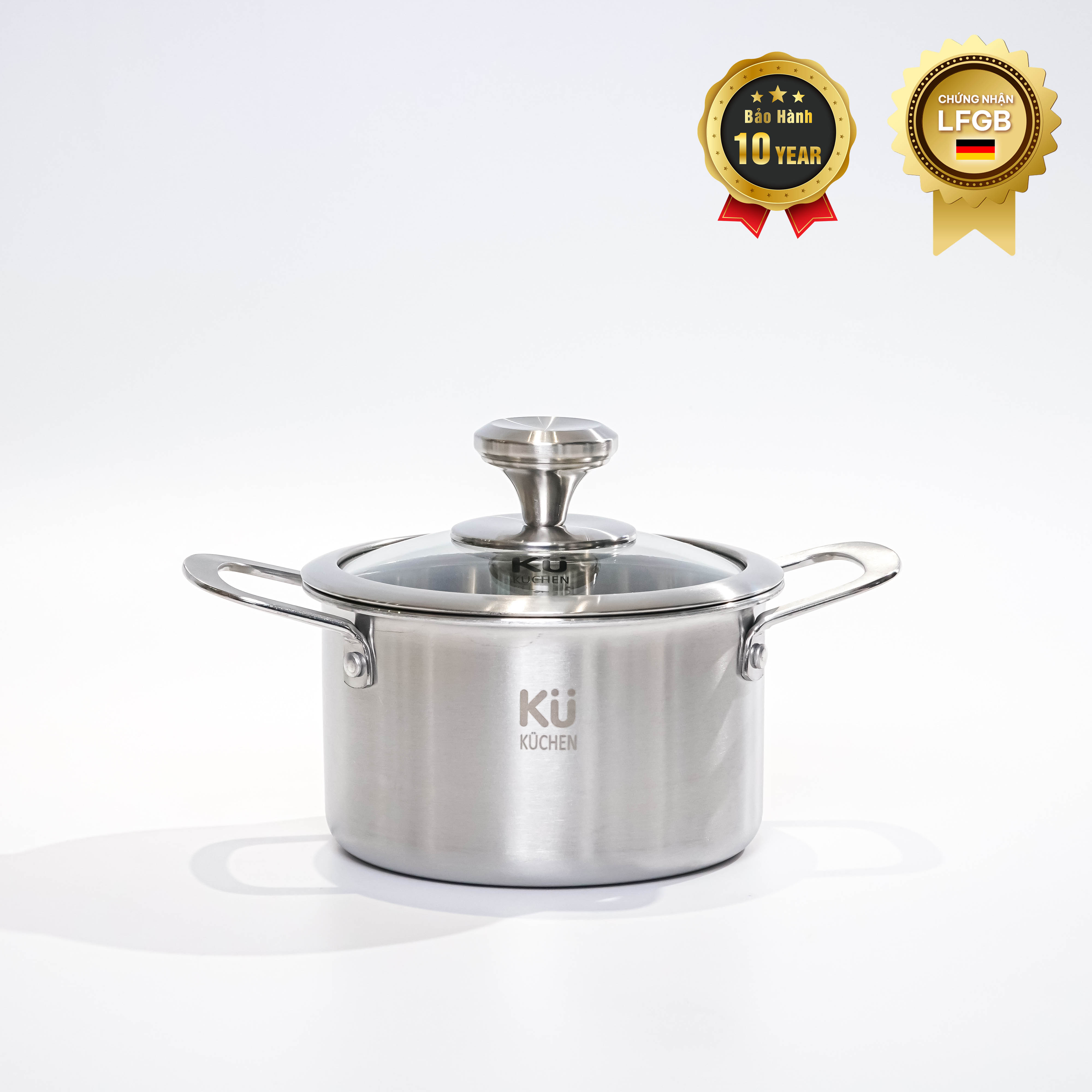 Nồi inox cao cấp KU 3326 size 16 có nắp ( LFGB)