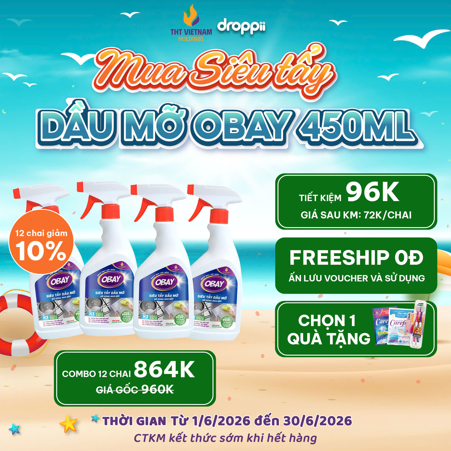Siêu tẩy dầu mỡ Obay 450ml (tẩy hút mùi nhà bếp, bếp gas, đáy xoong, mặt bếp...) - Phân phối chính hãng