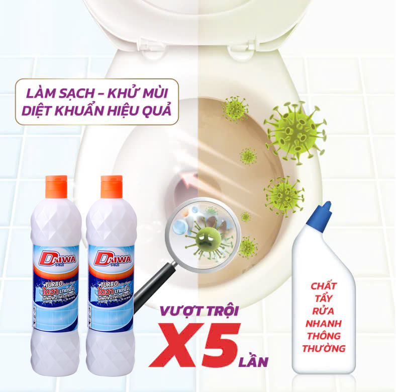 Nước tẩy bồn cầu DAIWA 900ml/chai màu trắng