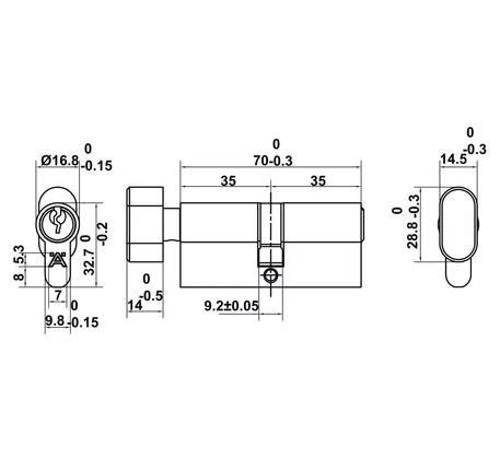 Bộ khóa tay nắm gạt DIY Hafele, Set A - Cửa chính -Xám ghi 499.63.602