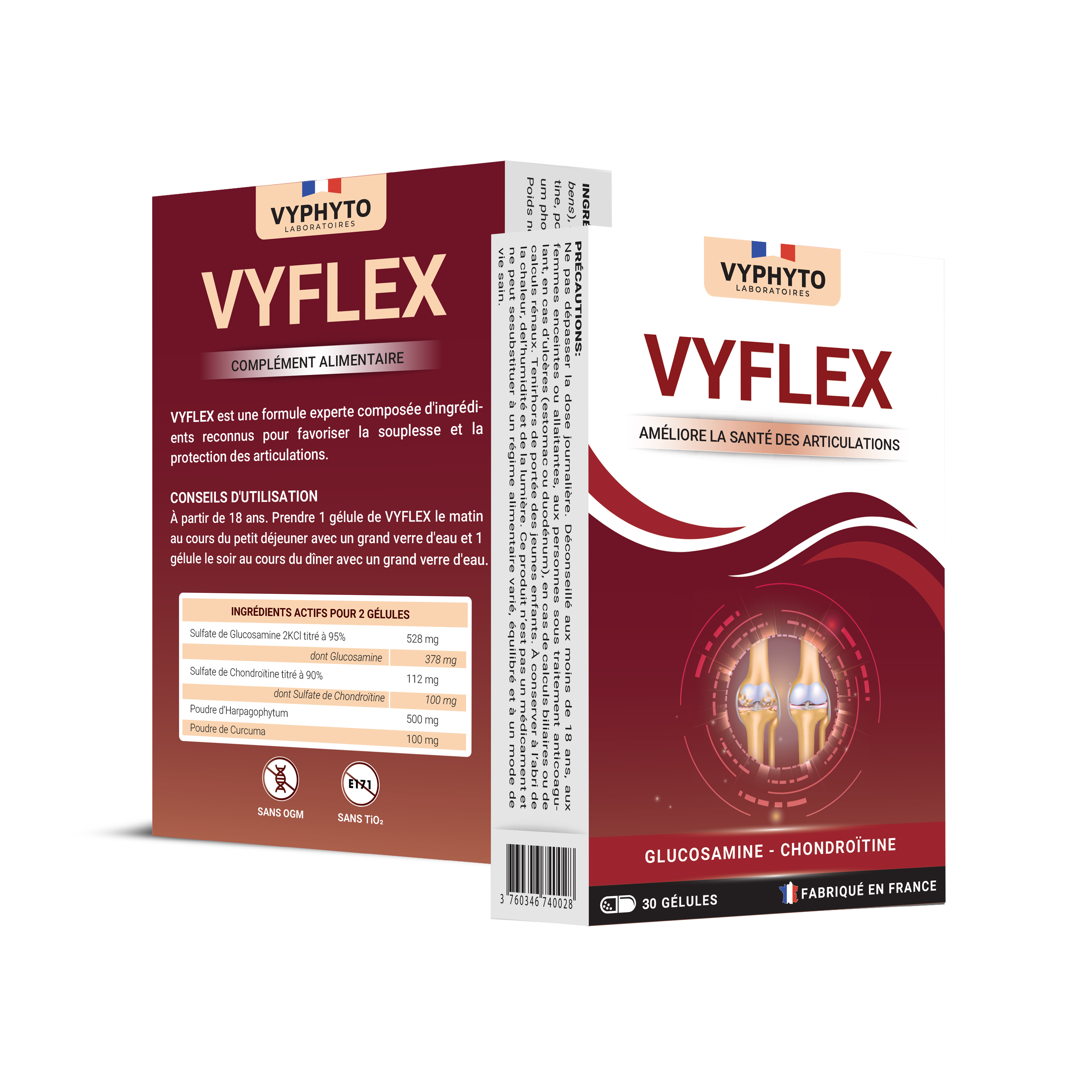 Thực phẩm bảo vệ sức khỏe VYFLEX hỗ trợ tốt cho xương khớp (Hộp 30 viên) - Phân phối chính hãng
