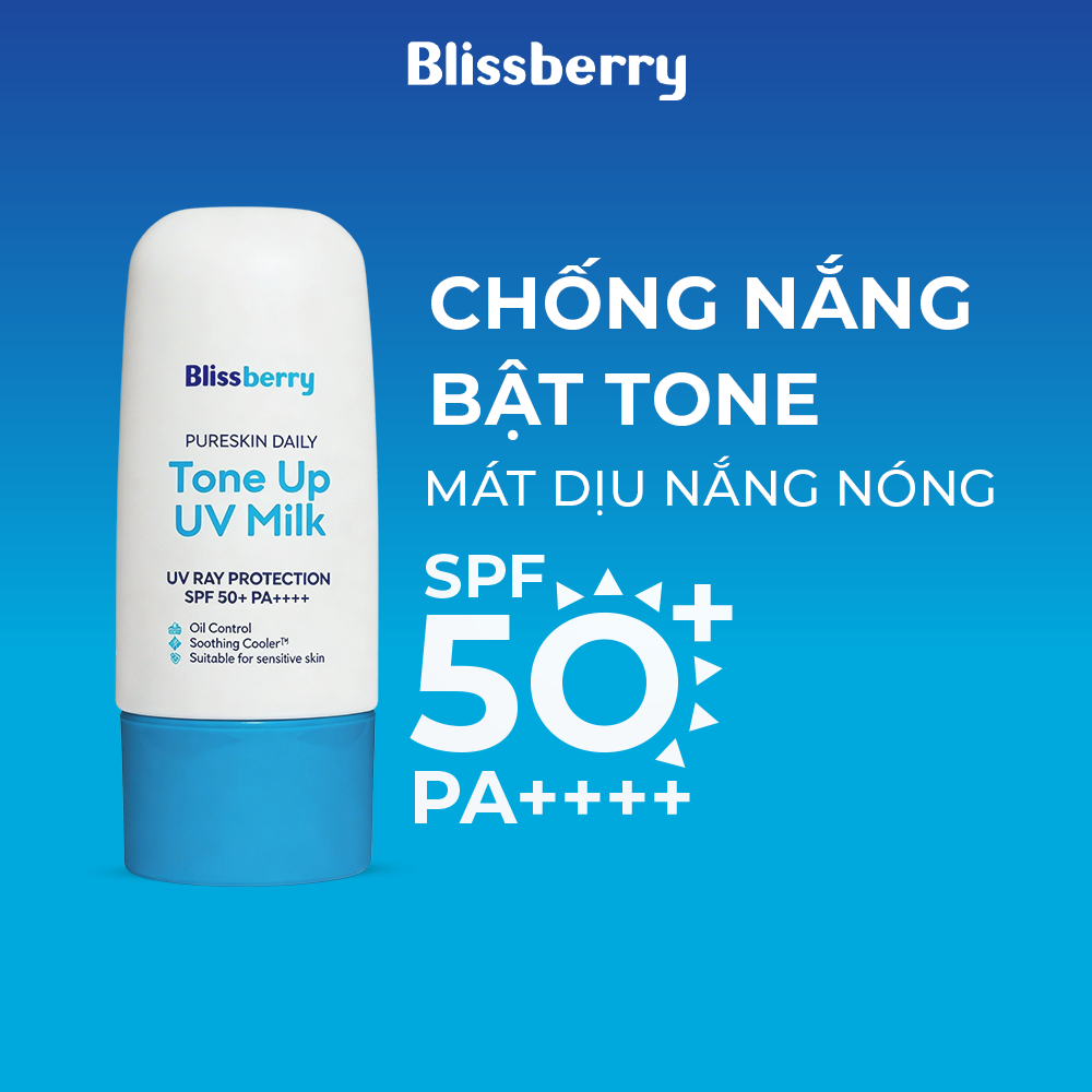 Kem chống nắng nâng tone kiềm dầu SPF50+, PA++++ Blissberry 60ml