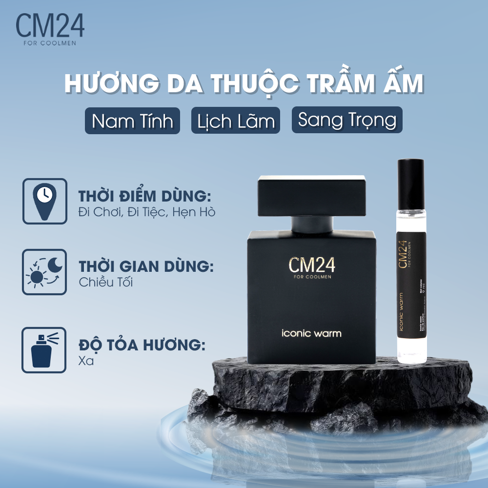 Nước hoa nam CM24 Iconic Warm lưu hương 6-8h 9ml