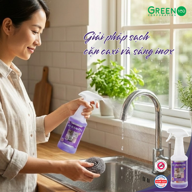Sạch cặn canxi và sáng inox Bio KANATA (45ml tinh chất pha loãng được 500ml)