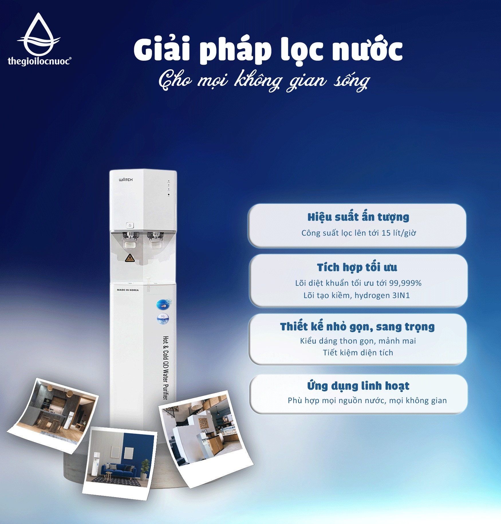 Máy lọc nước nóng lạnh Watek, model: WT-4200-RO