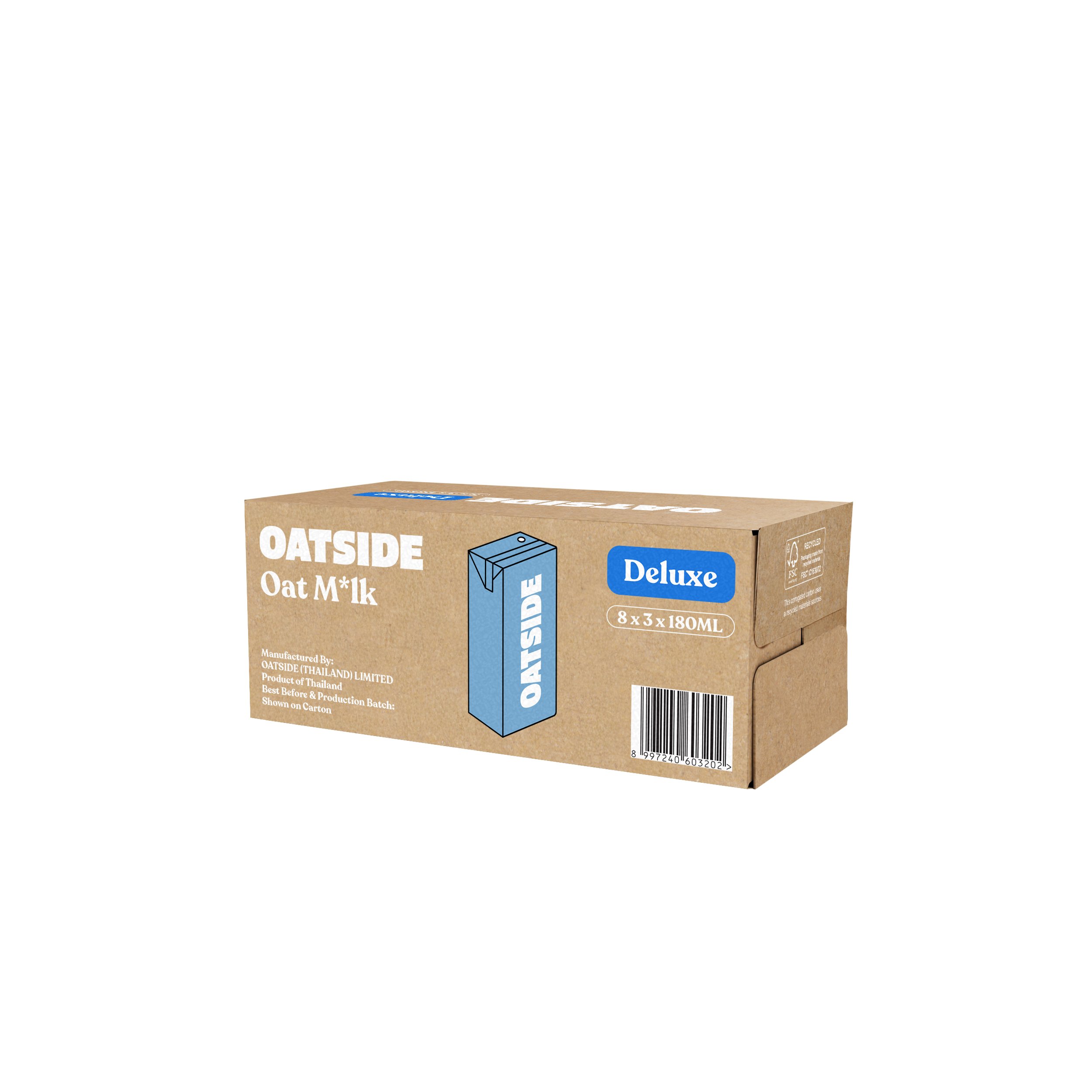 Sữa yến mạch OATSIDE vị Đậm Đà Deluxe Thùng 24 Hộp 180ml