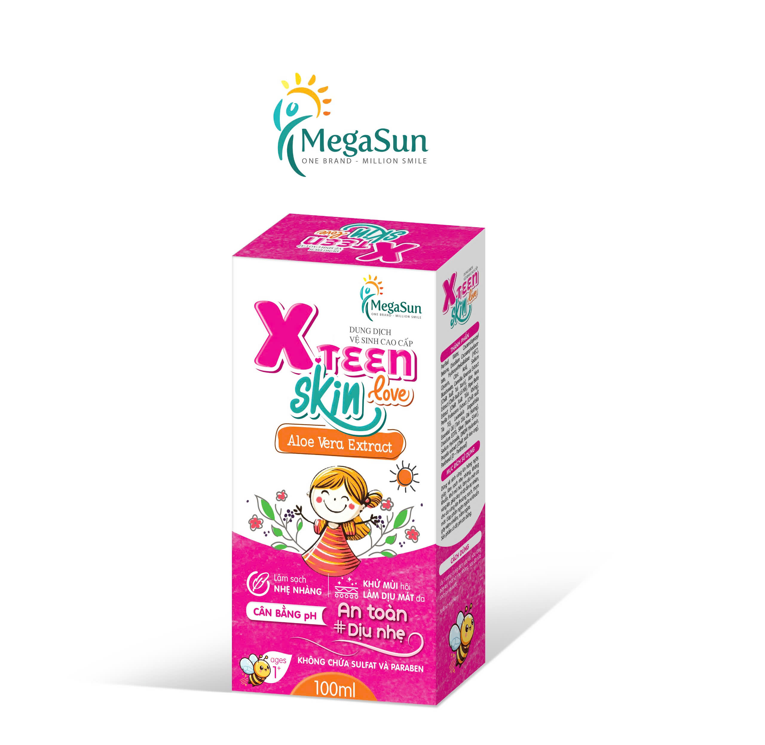 Dung dịch vệ sinh cao cấp MEGA SUN XTeen Skin Love 100ml - Phân phối chính hãng
