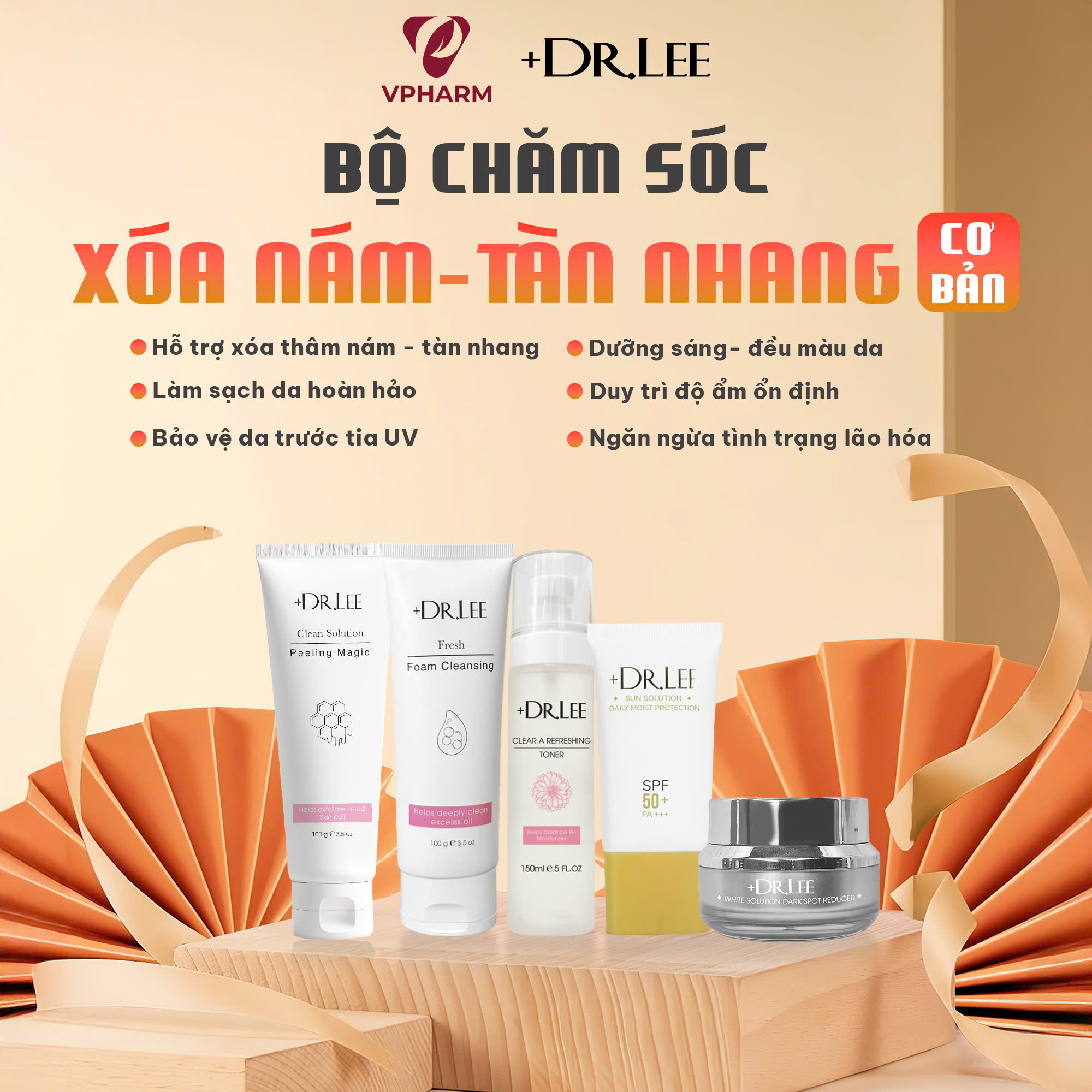 Bộ chăm sóc da nám - tàn nhang cơ bản +Dr.lee
