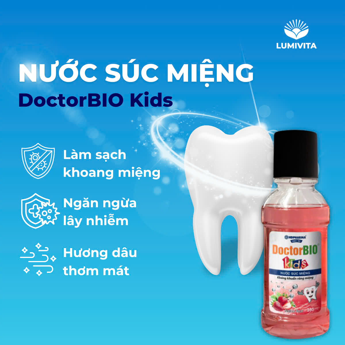 Bộ sản phẩm hỗ trợ phòng ngừa viêm mũi, họng dành cho trẻ em DOCTORBIO KIDS