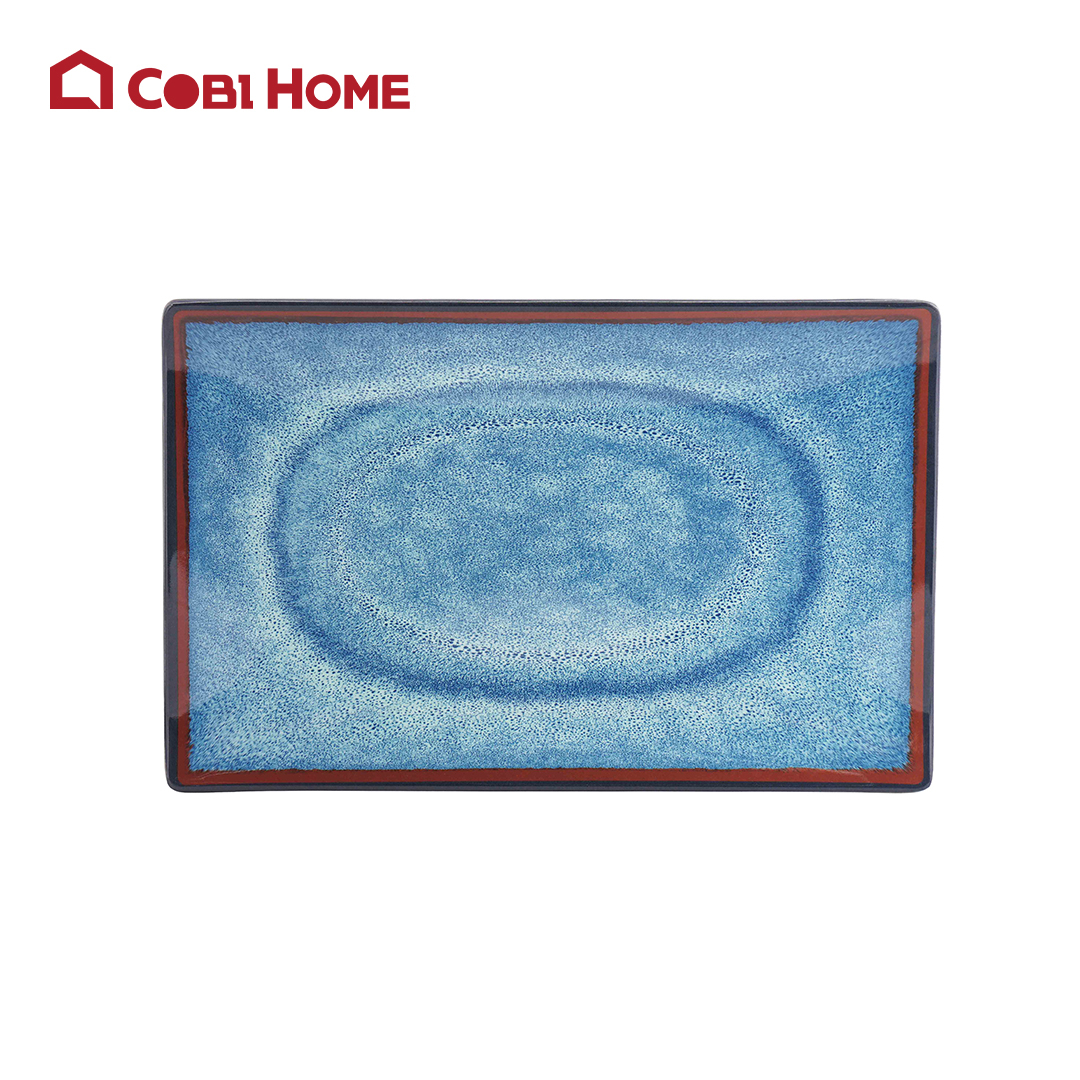 Dĩa Mela xanh loang chữ nhật dẹt Size 280x190x25_378562_JD3228