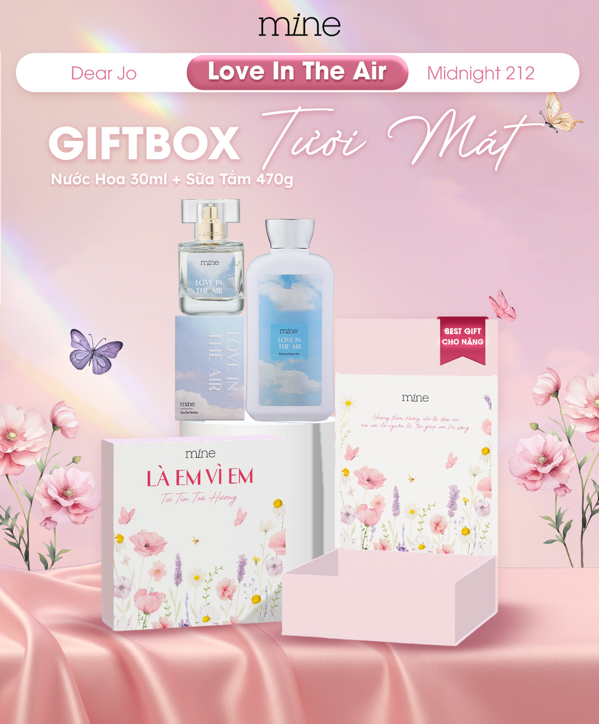 Hộp quà tặng Mine Sữa tắm & Nước hoa Love In The Air