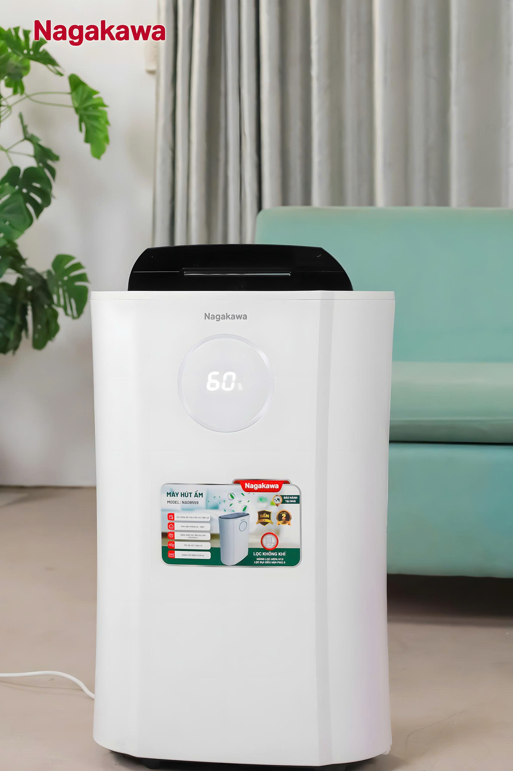 Máy hút ẩm lọc không khí 20L Nagakawa NAD8559 - Phân phối chính hãng