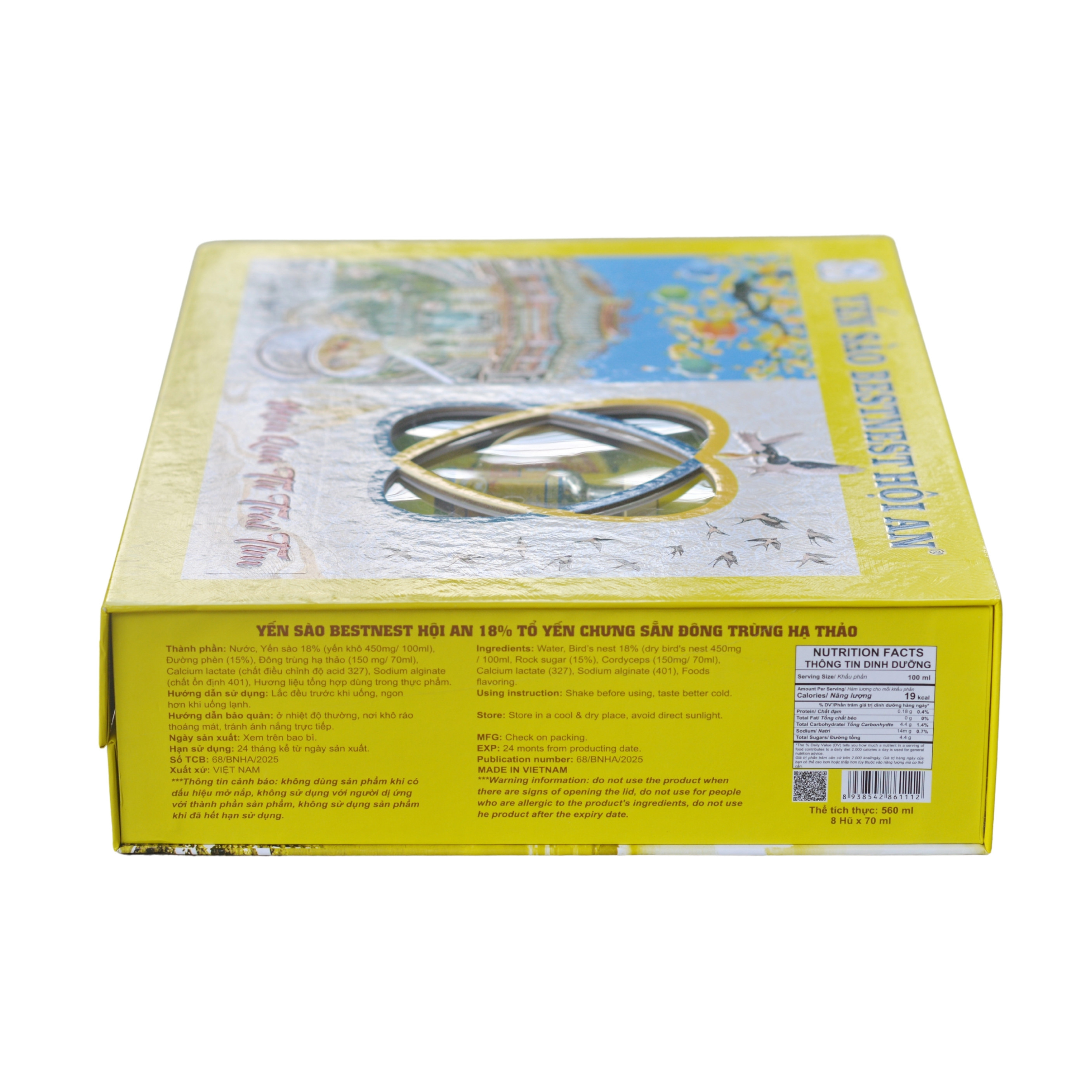 Tổ yến chưng sẵn BESTNEST Hội An 18% Đông trùng hạ thảo Tết 2026 - Hộp cứng 8 hũ - 4