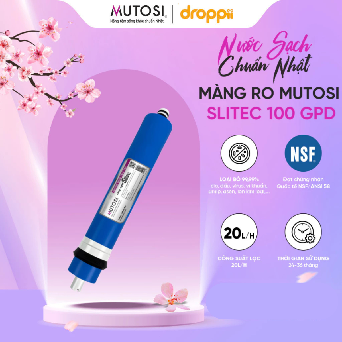 Màng RO MUTOSI 100 GPD