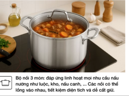 Bộ nồi 3 món Hafele HS-CW3WX