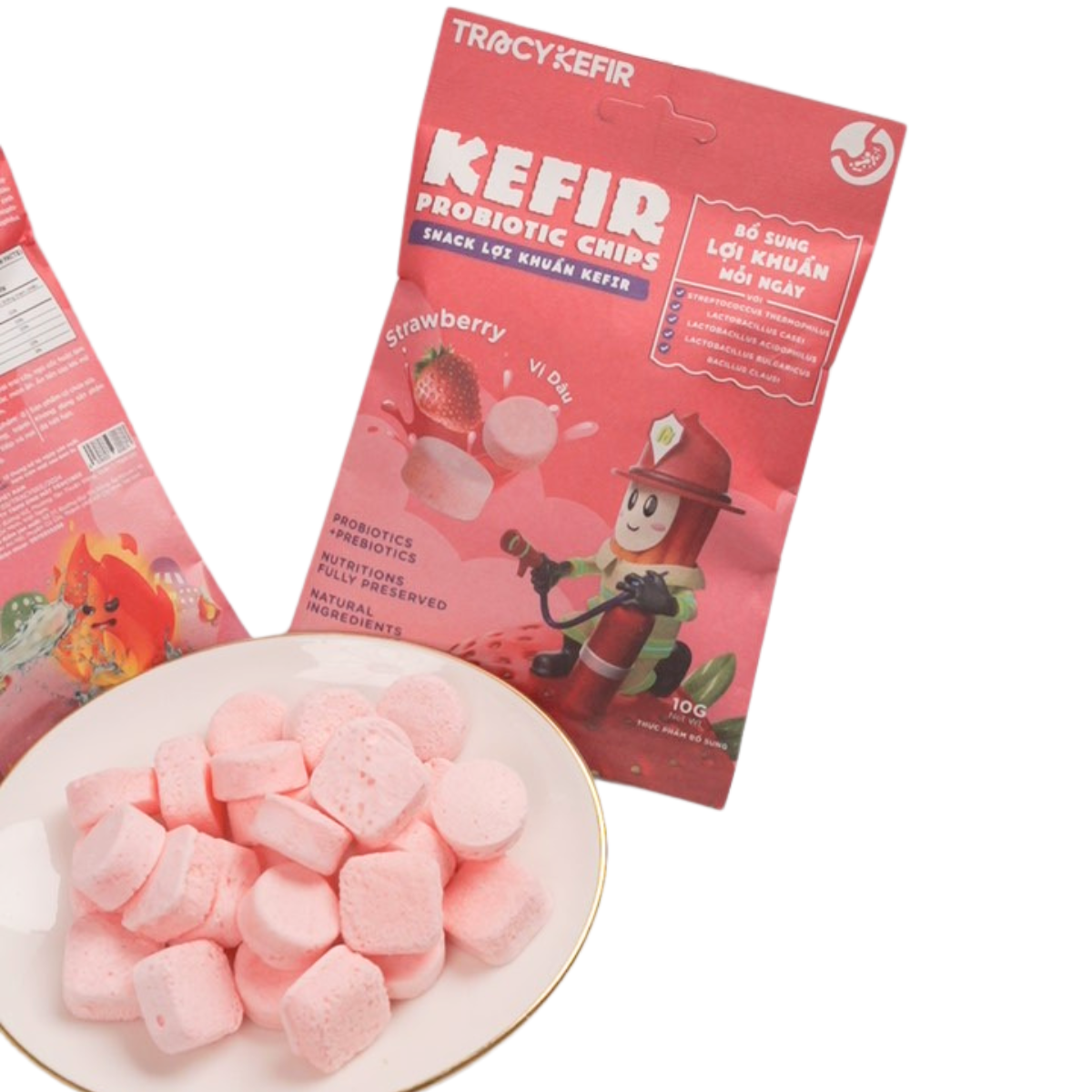Snack lợi khuẩn kefir vị dâu